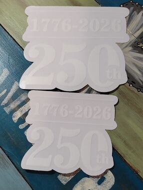 1776-2026 250th Commemorative White Party Stickers - Set Of 2